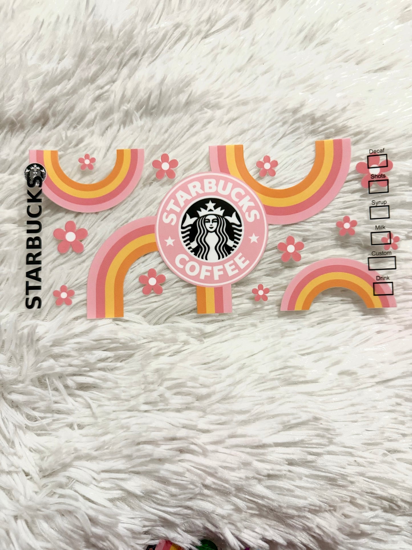 W88. Starbucks Coffee Boho Rainbow Tumbler Wrap