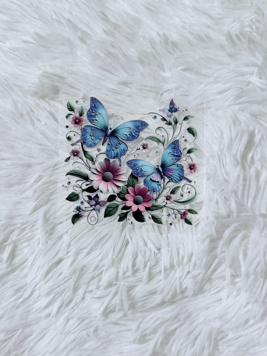 D12. Blue Purple Vines Butterfly