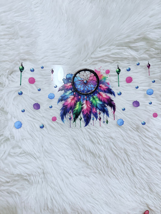 B71. Dream Catcher Vibrant Colors Pink Blues Purple