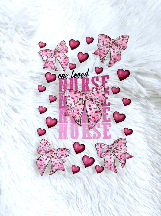 B89. Nurse Pink Bow Heart
