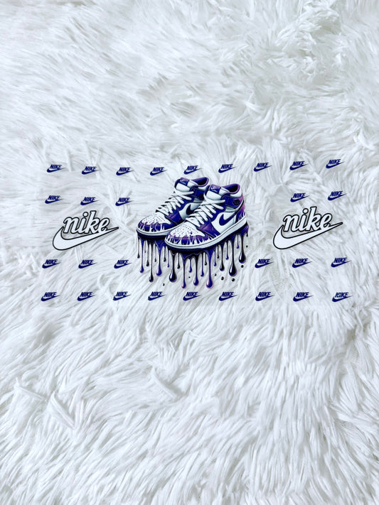 B21. Purple Drip Checkmark Sneakers