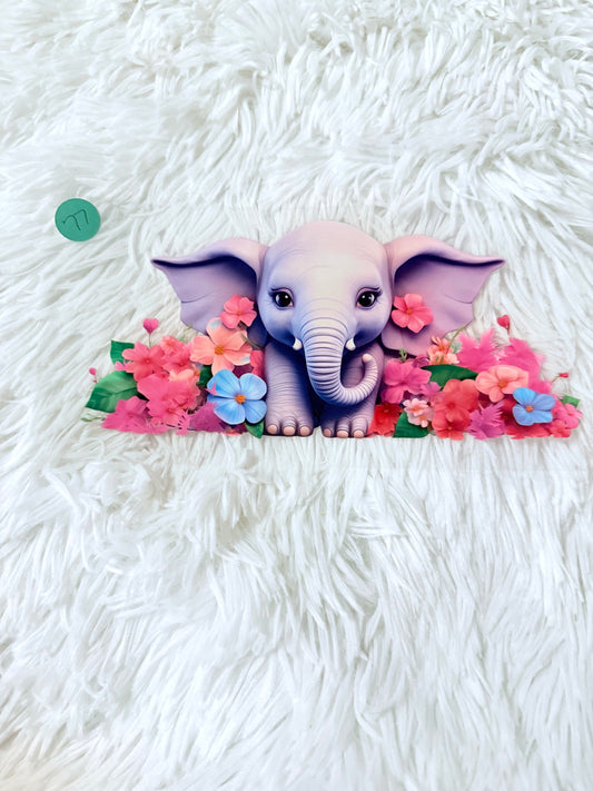 W77. Girl Elephant Flowers