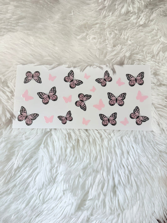 B33. Pink and Black Butterflies