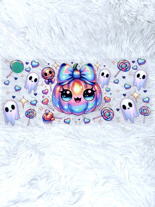 B121. Bow Pumpkin Ghost Lollipops Halloween