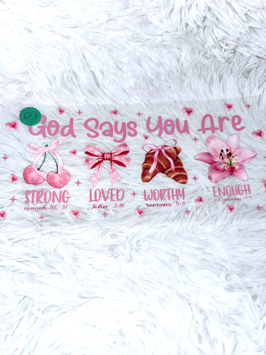 B127. Pink Faith Affirmation Croissants Bows