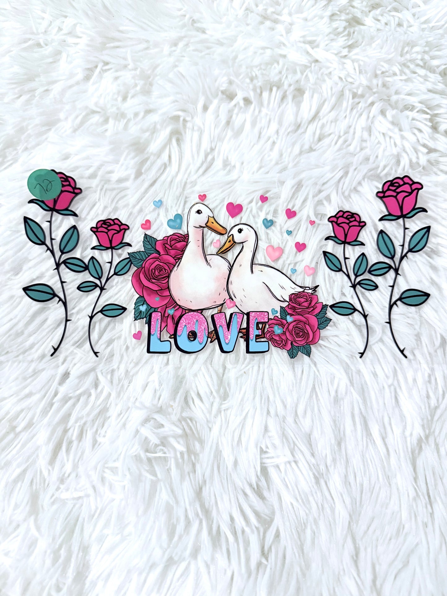 W72. Duck Swans Love Roses