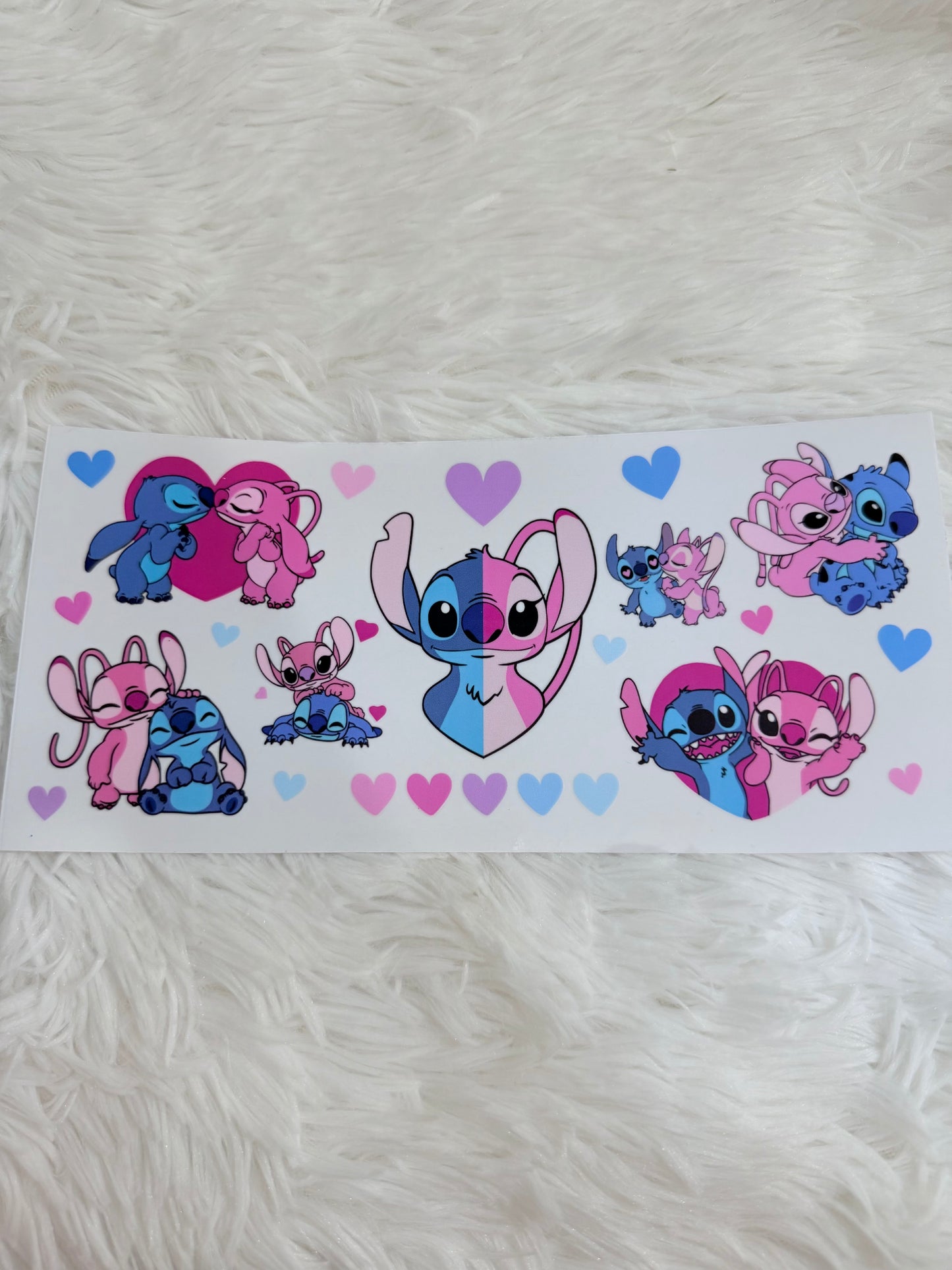 B45. Stitch & Angel Love Hearts