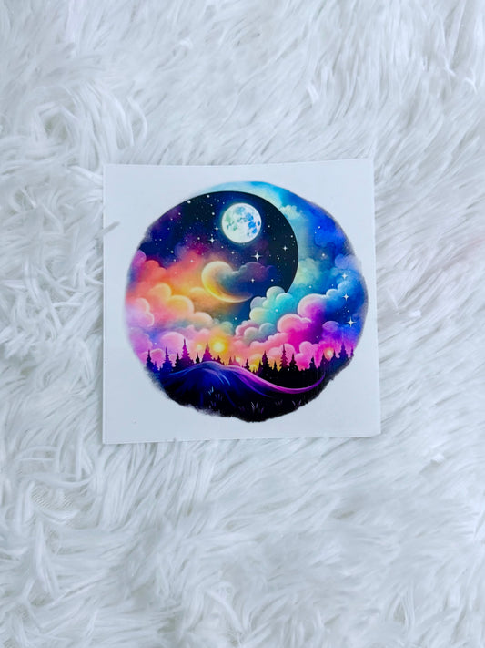 D43. Round Colorful Tree Sky