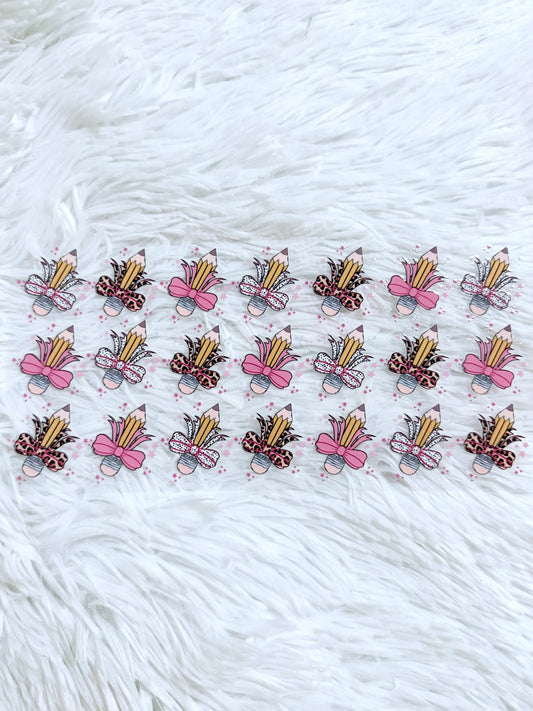 W49. Teacher Leopard Bow Pencil