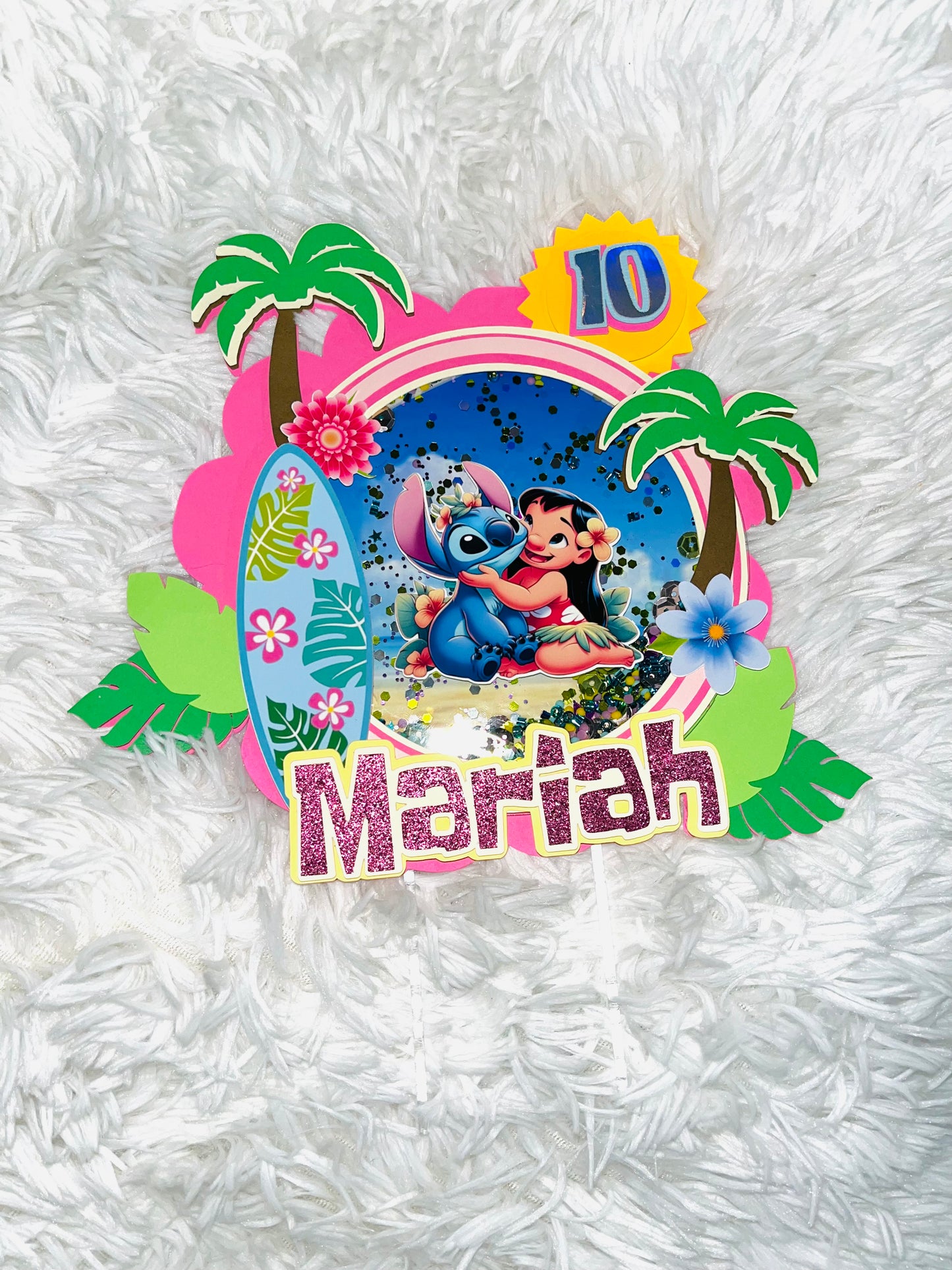Lilo & Stitch Cake Topper Inspired Shaker, Lilo and Stitch Party Decorations