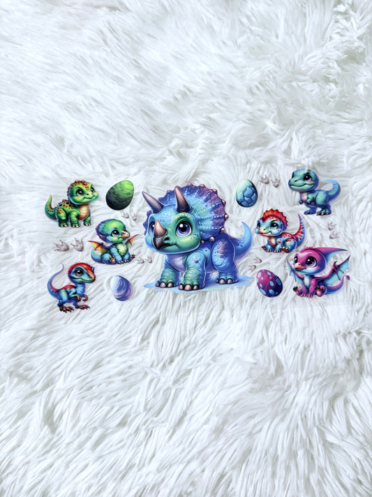 B7. Blue Green Baby Dinosaurs