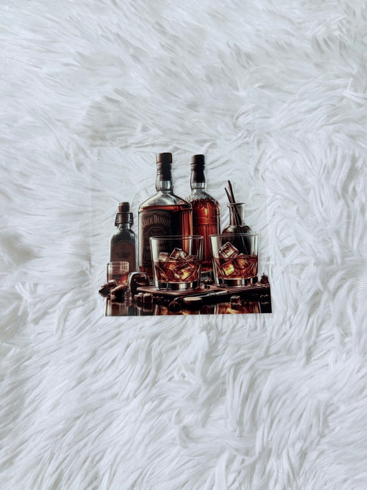 D18. Jack Daniel Bottle and Glass