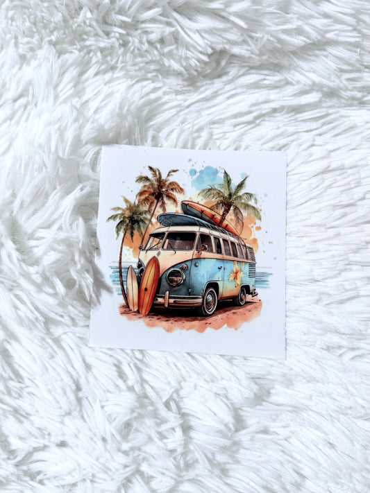 D63. Sunset Palm Tree Camper Van