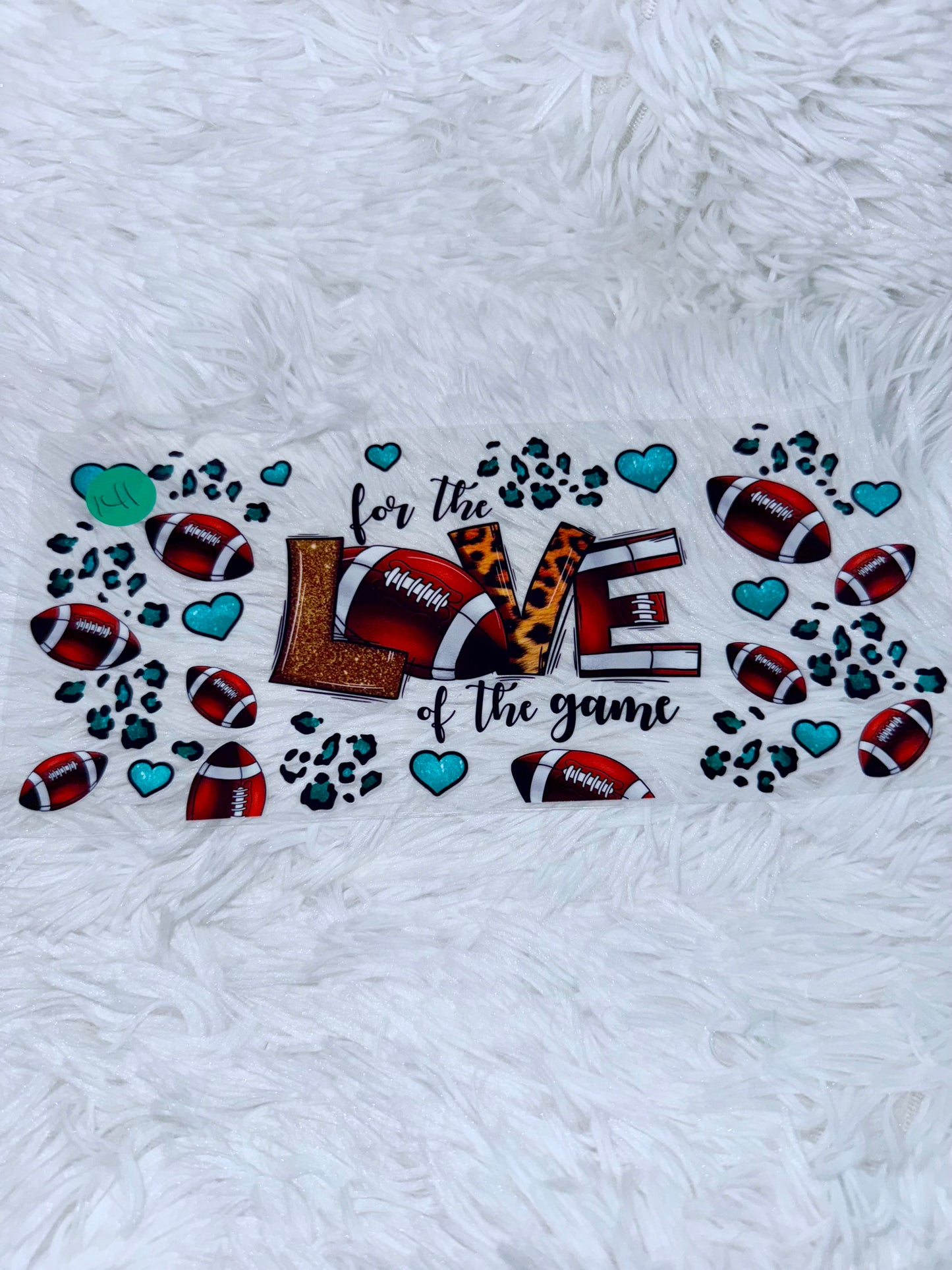 B141. Green Leopard LOVE Football