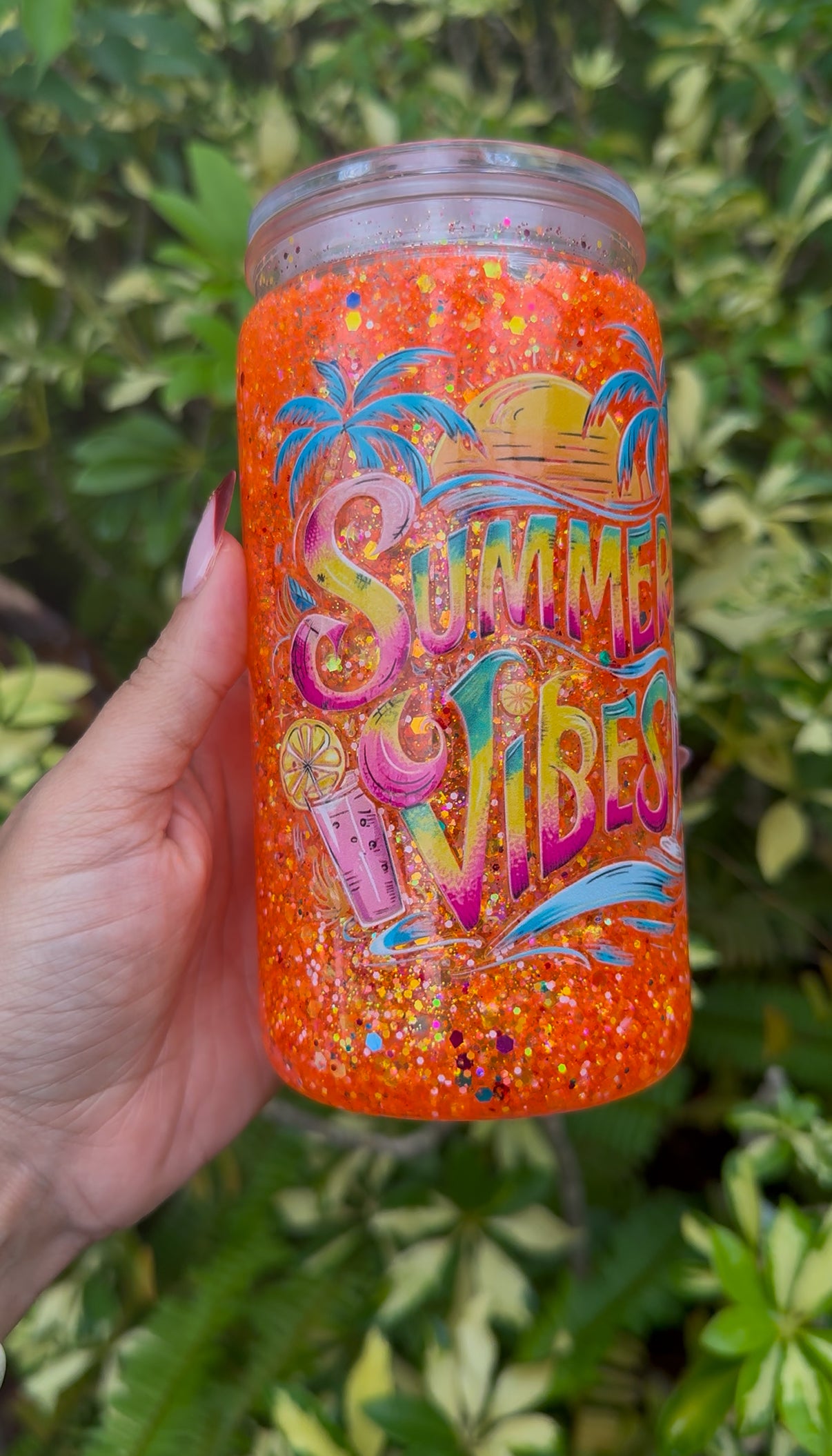 SUMMER VIBE Snow Globe Tumbler 16oz.