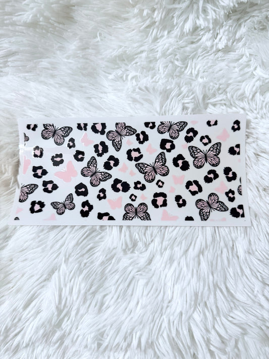 W4. Leopard Pink Black Butterflies