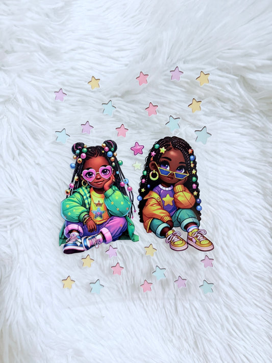 B90. 2 Braid Brown Girls
