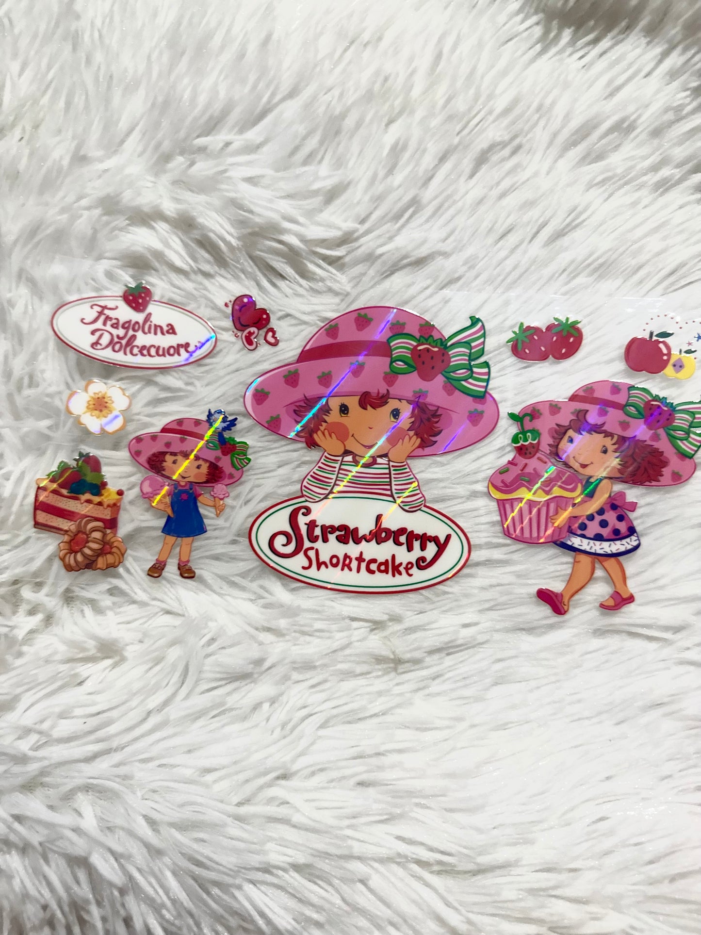 W192. Strawberry Shortcake Dessert Tumbler Wrap Holographic