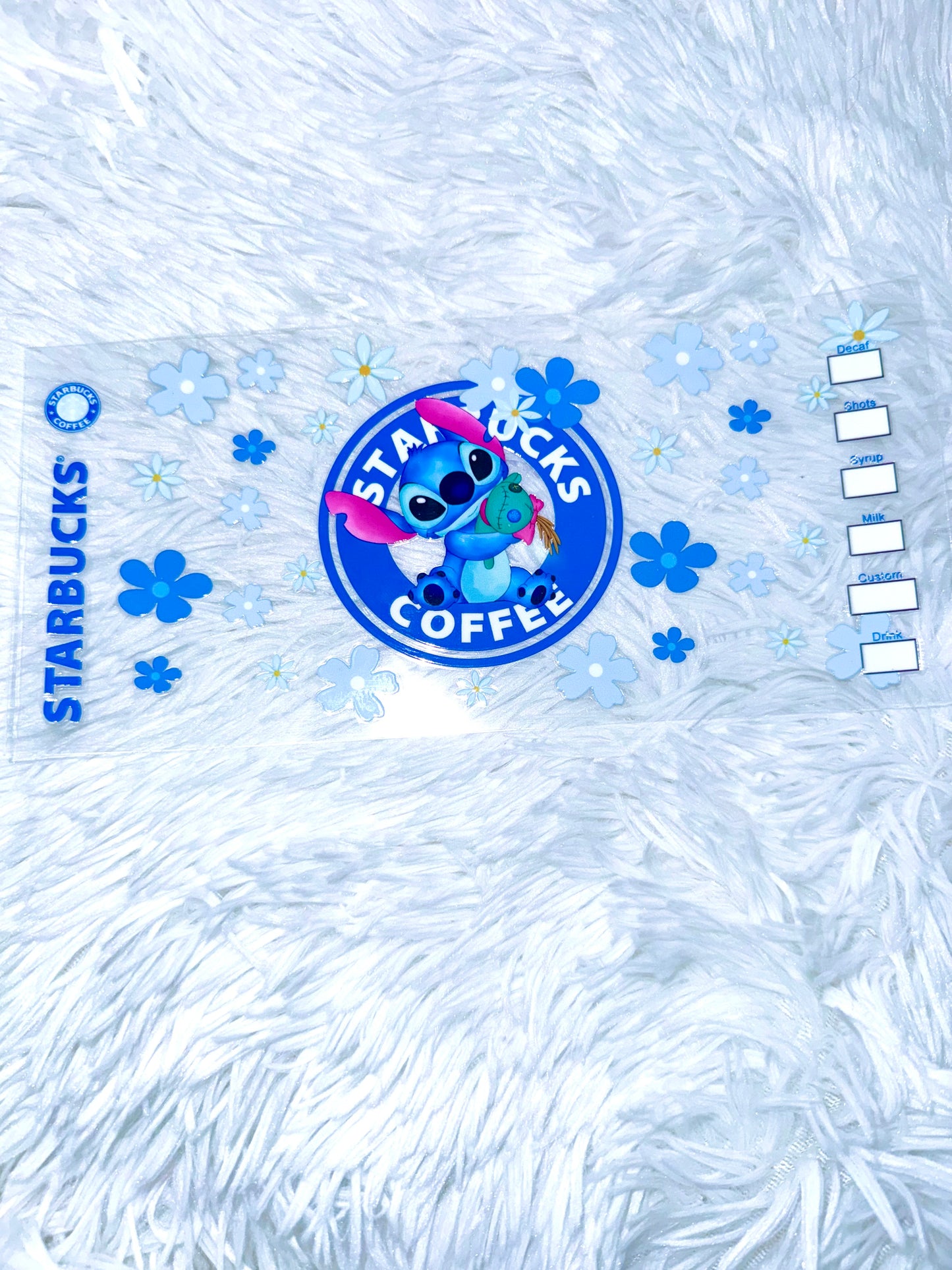 B197. Flowers Starbucks Stitch Tumbler Wrap