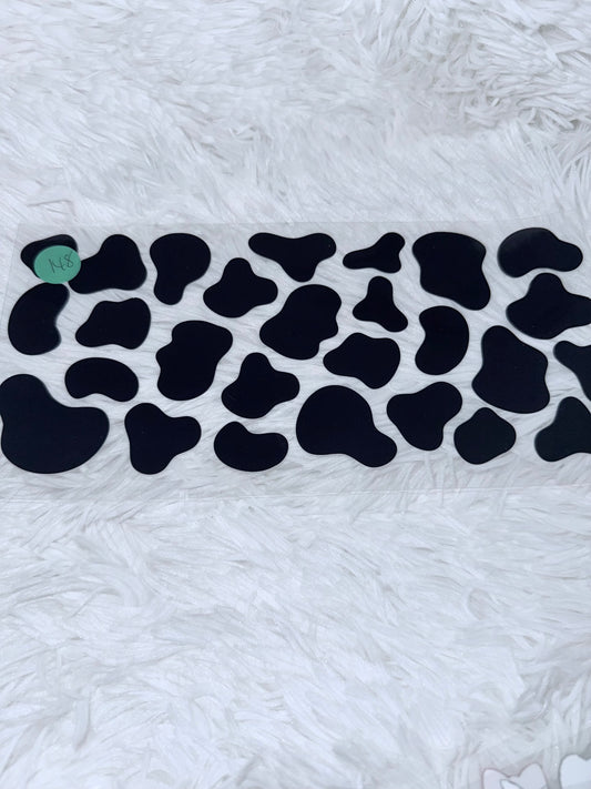 B148. Black Cow Print