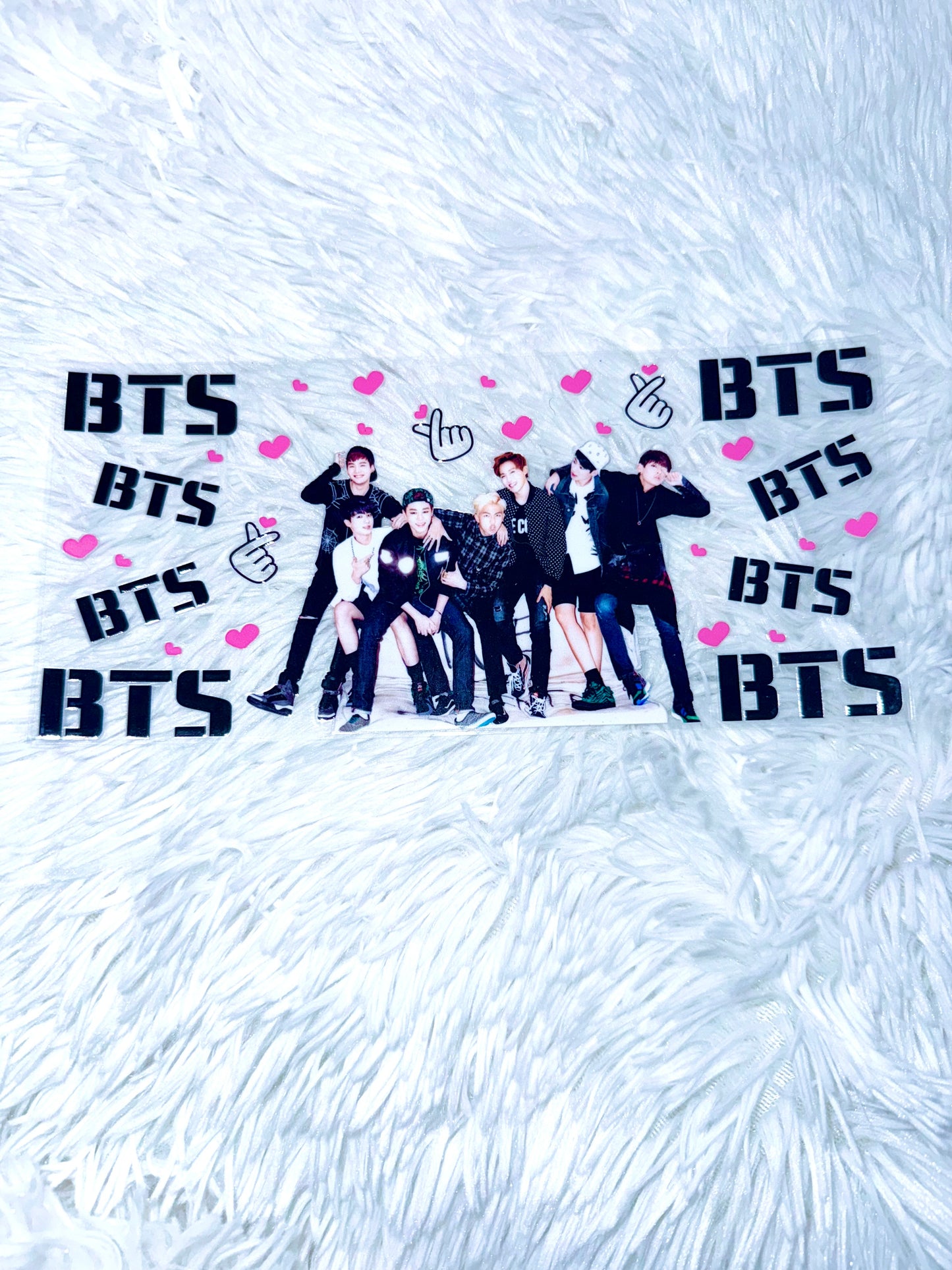 B189. Heart BTS Boy Band Tumbler Wrap