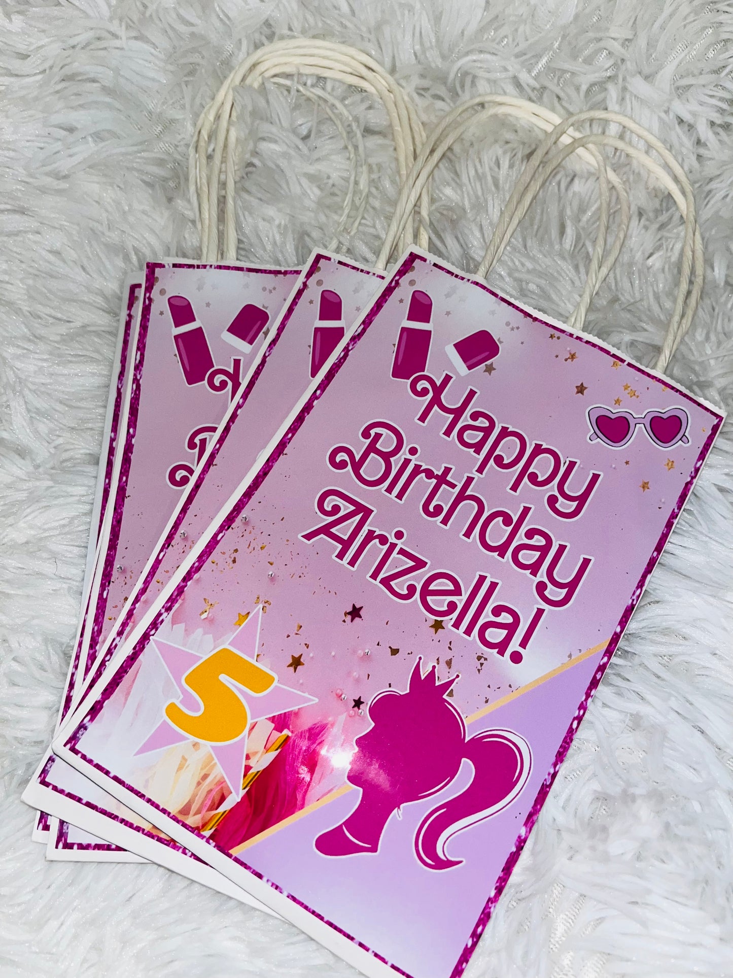 Barbie Inspired Party Favor Bags- (10)