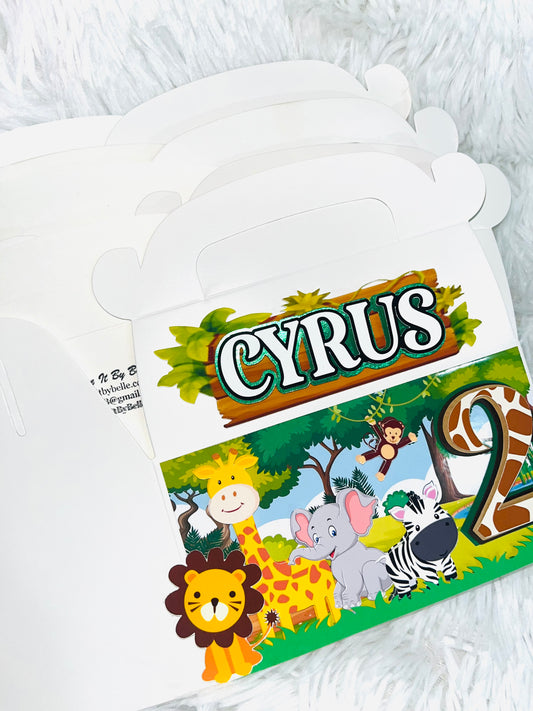 WILD One Jungle Zoo Party Favor Box