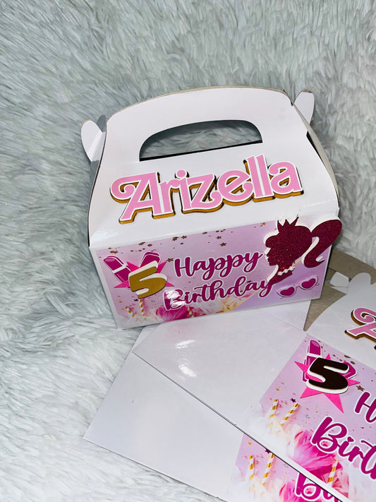 Barb!e Treat Gable Boxes Party Supplies Personalize It By Belle