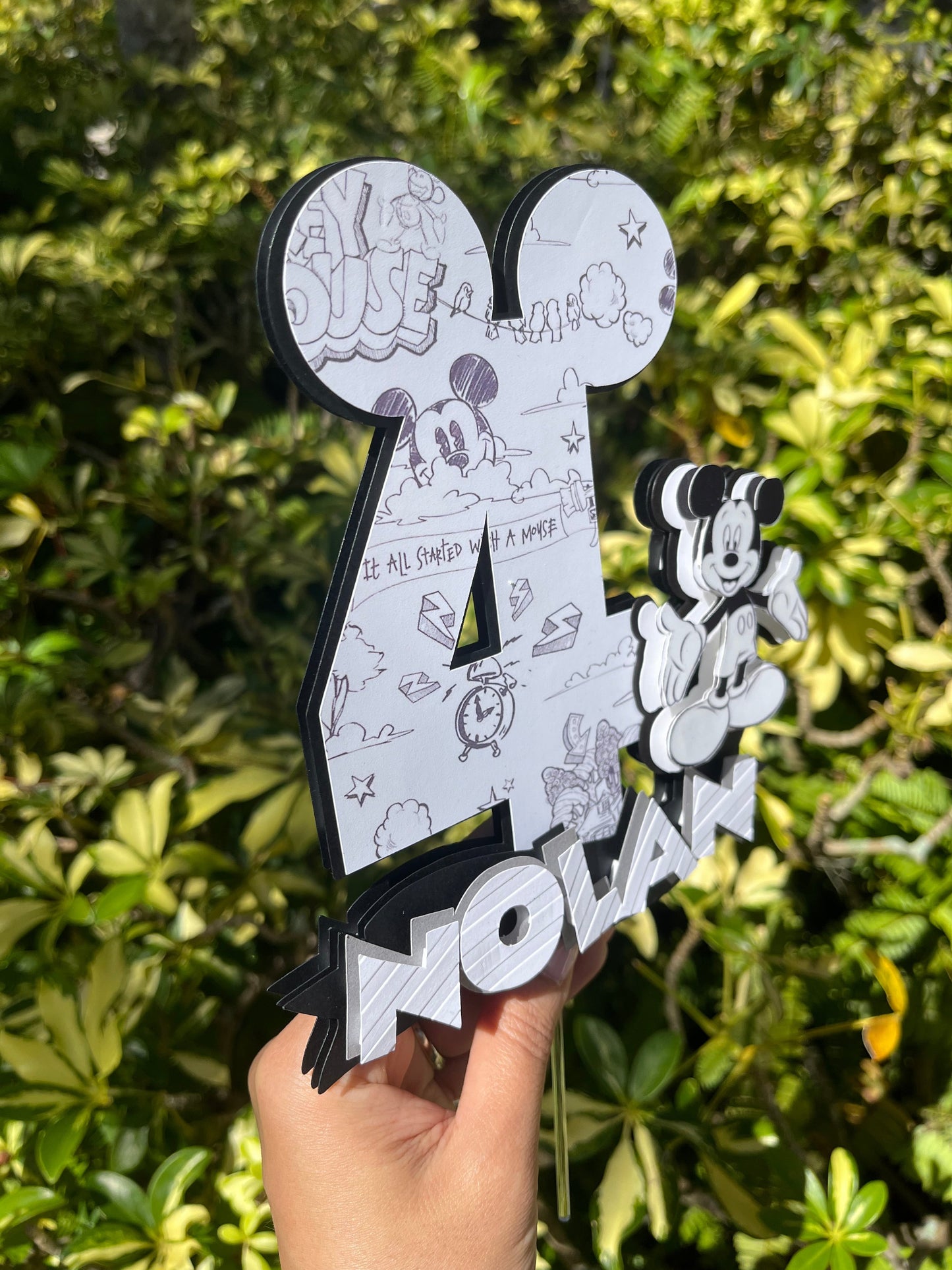 Black & White Classic Mickey 3D Cake Topper Party Supplies Personalize It By Belle