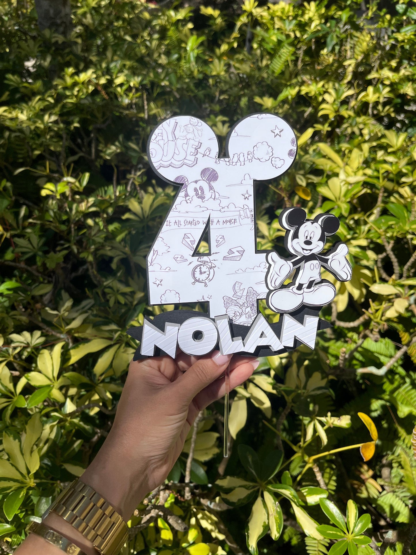 Black & White Classic Mickey 3D Cake Topper Party Supplies Personalize It By Belle