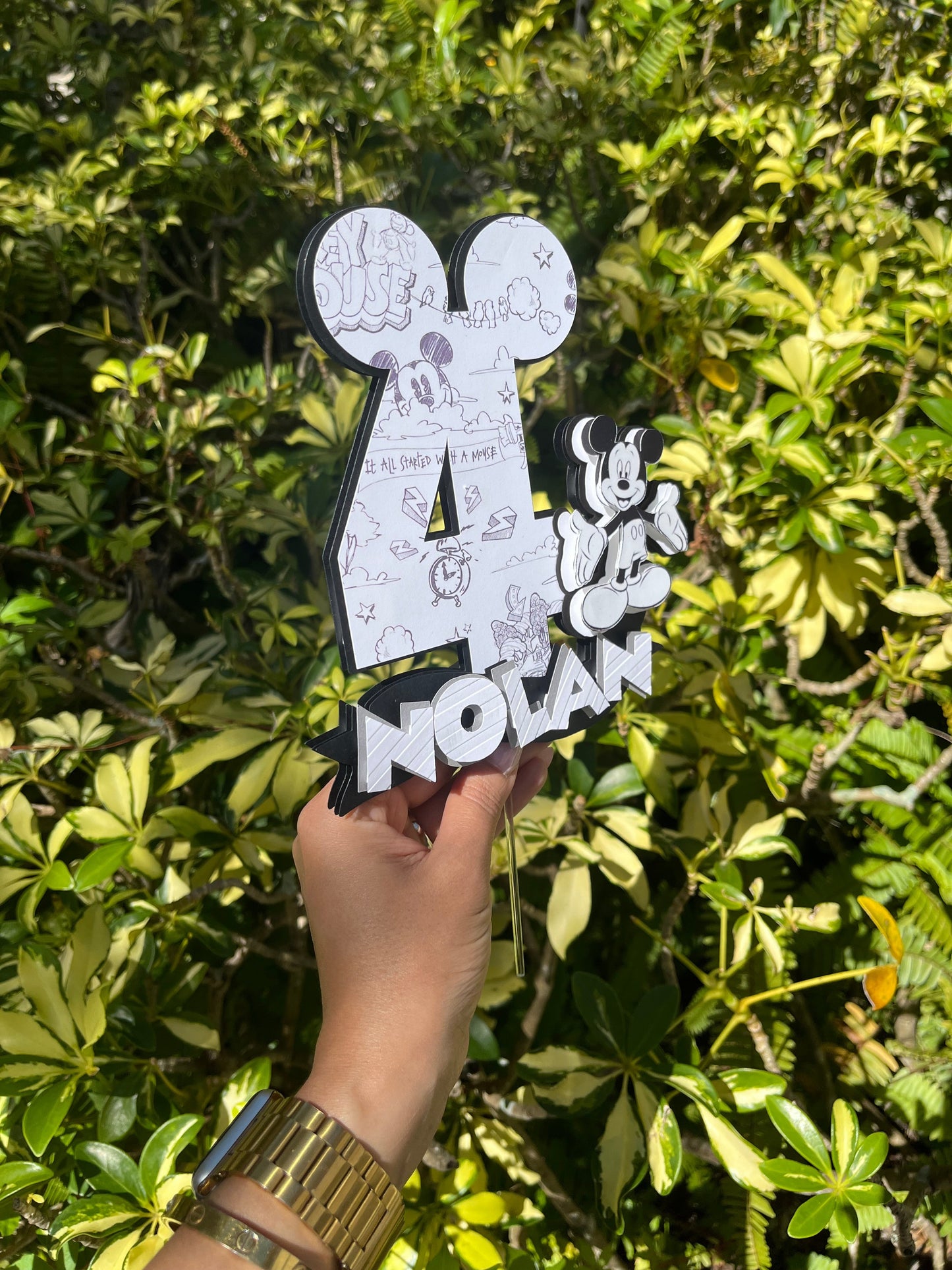 Black & White Classic Mickey 3D Cake Topper Party Supplies Personalize It By Belle