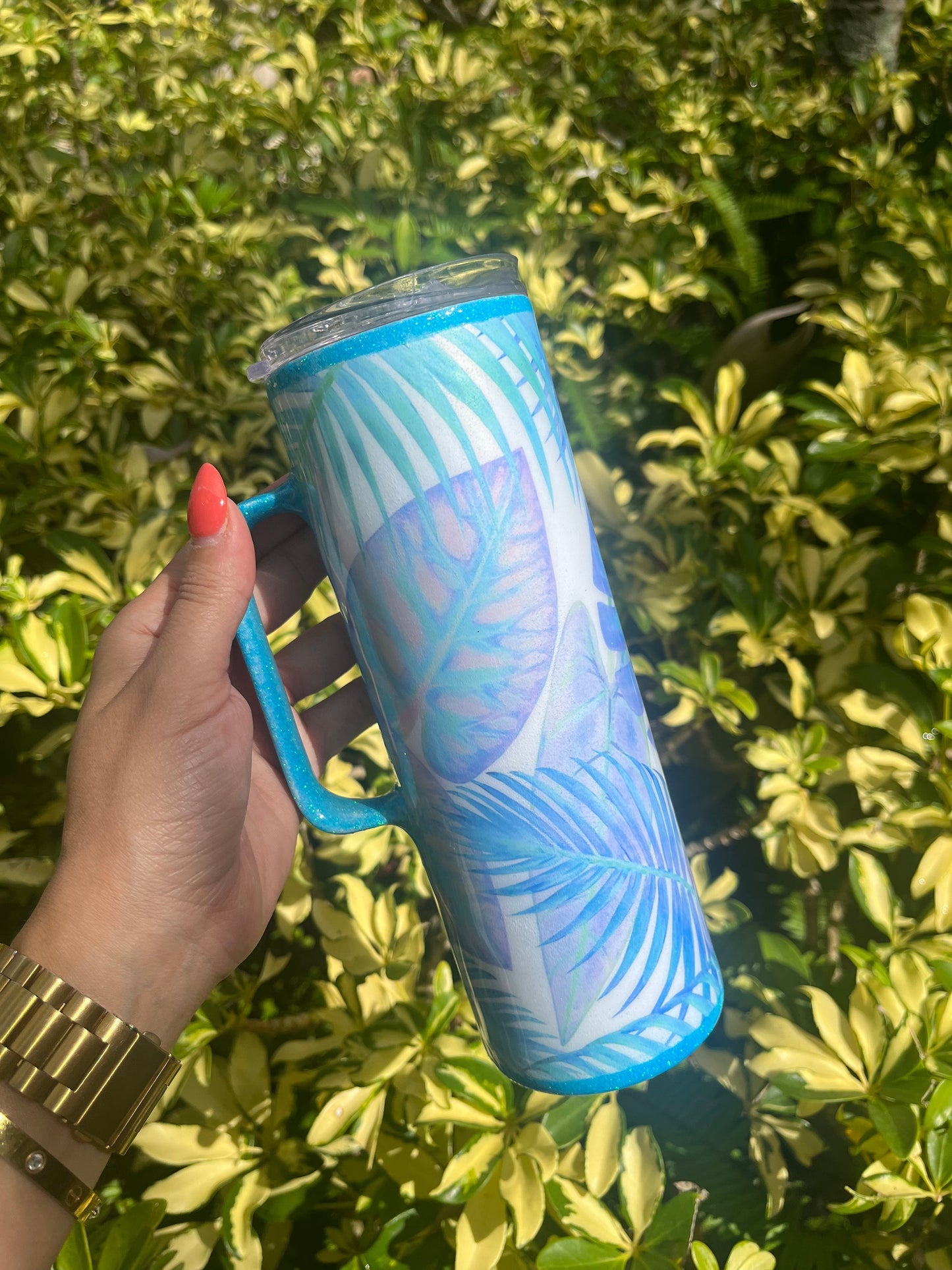 Blue Leaf Tumbler Stainless Steel Tumbler Personalize It By Belle
