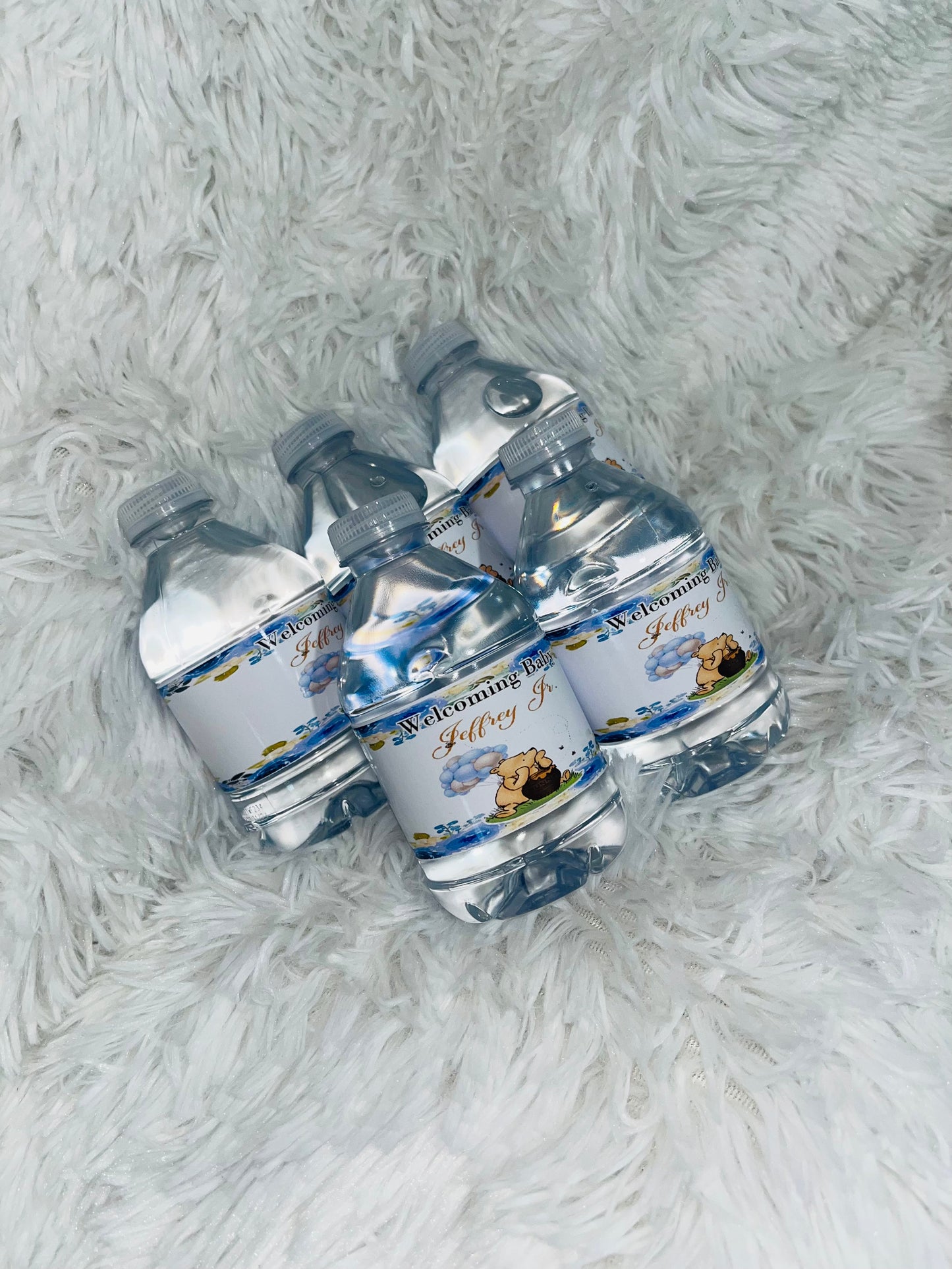 Classic Pooh Water Bottles (10)- Jessenia Party Supplies Personalize It By Belle