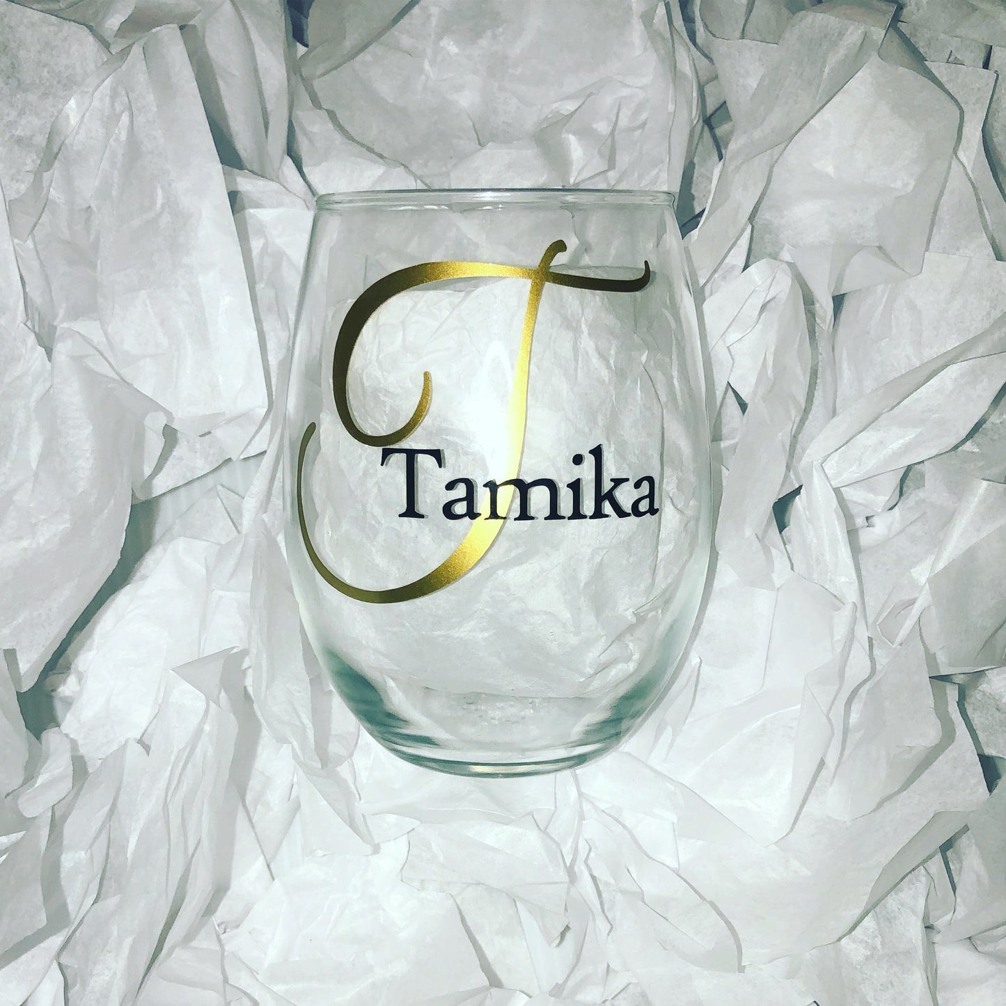 Custom Fancy Stemless Glass Wine Glasses Personalize It By Belle