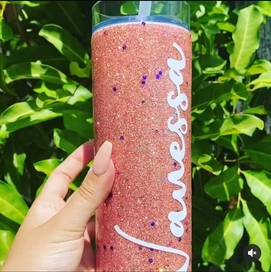 Glittered Confetti Tumbler Stainless Steel Tumbler Personalize It By Belle