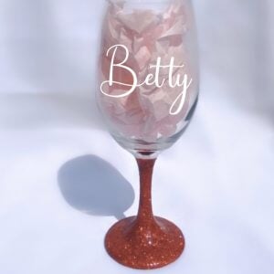 Glittered Stem Wine Glass Wine Glasses Personalize It By Belle
