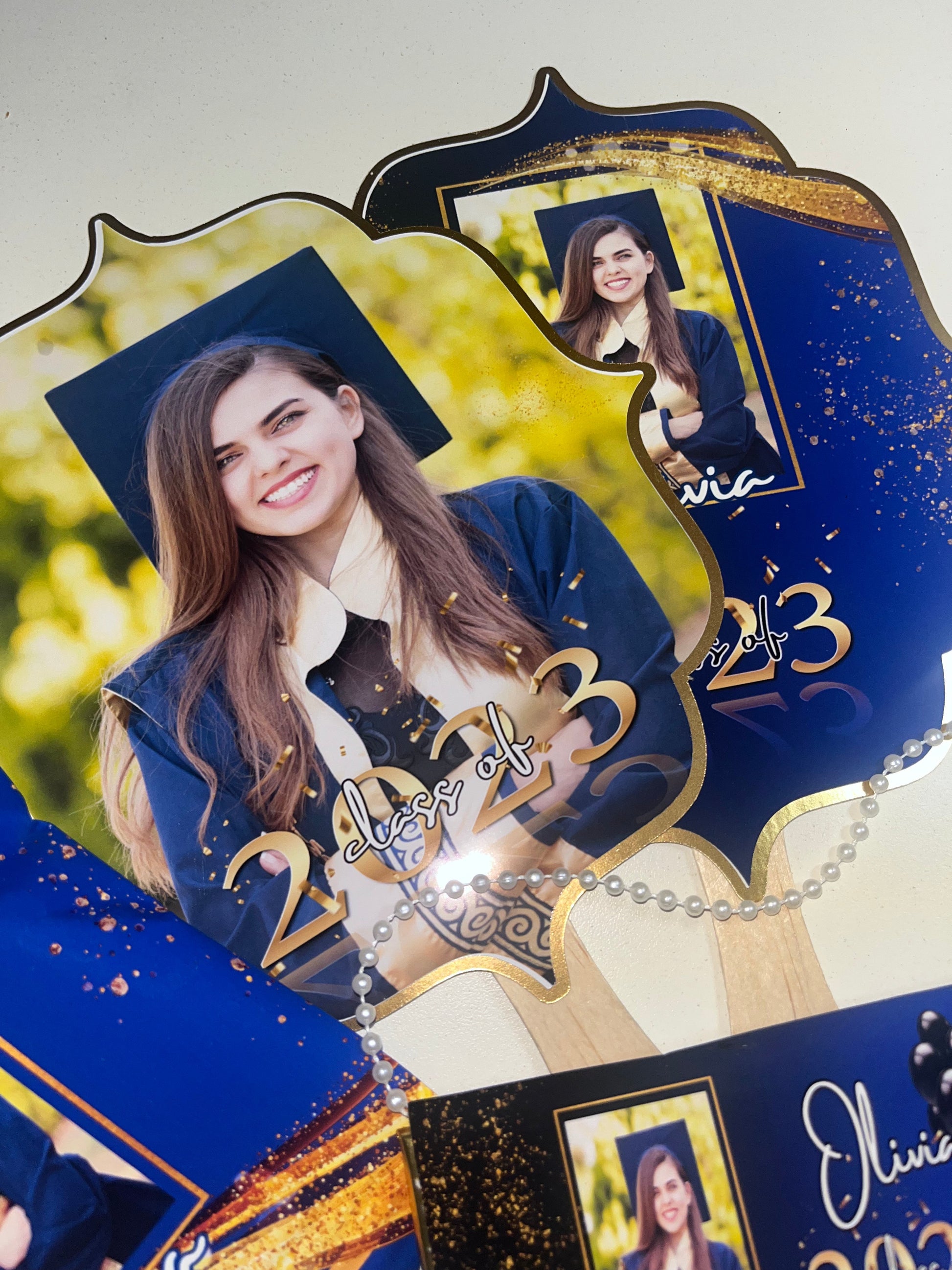 Graduation Fan Props (4) Graduation Fan Personalize It By Belle, LLC