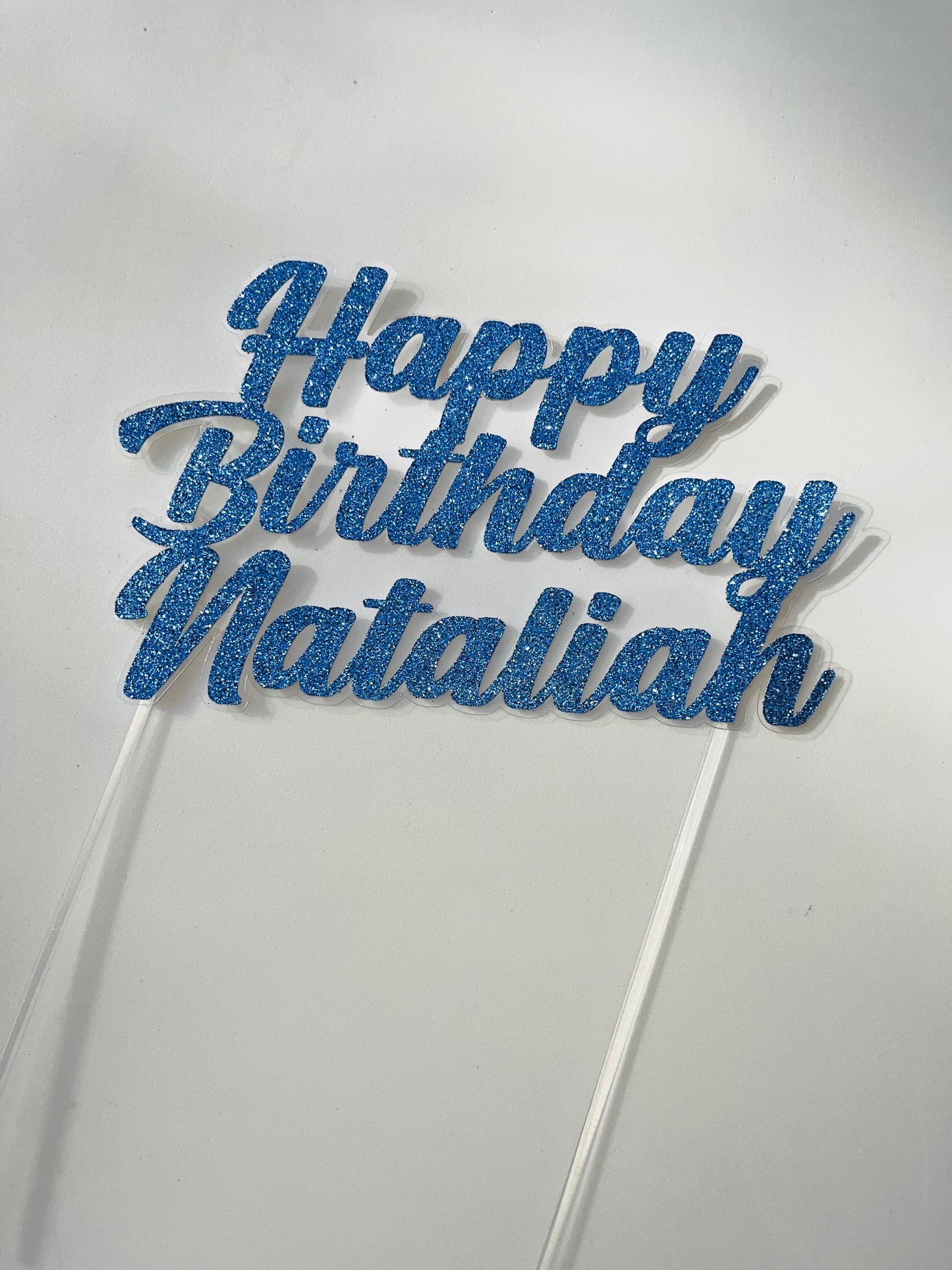 Happy Birthday Cake Topper Party Supplies Personalize It By Belle, LLC Blue
