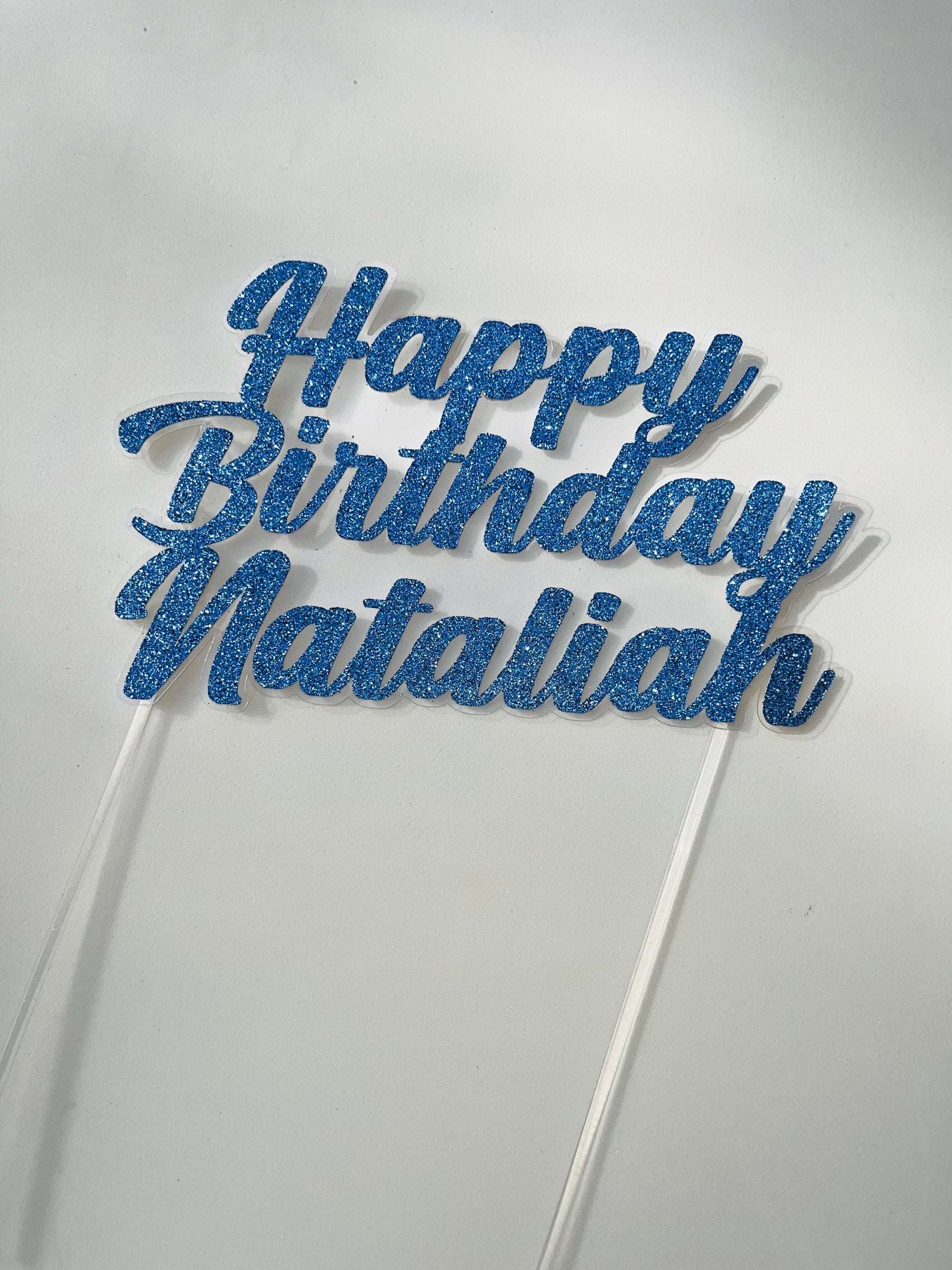 Happy Birthday Cake Topper Party Supplies Personalize It By Belle, LLC Blue
