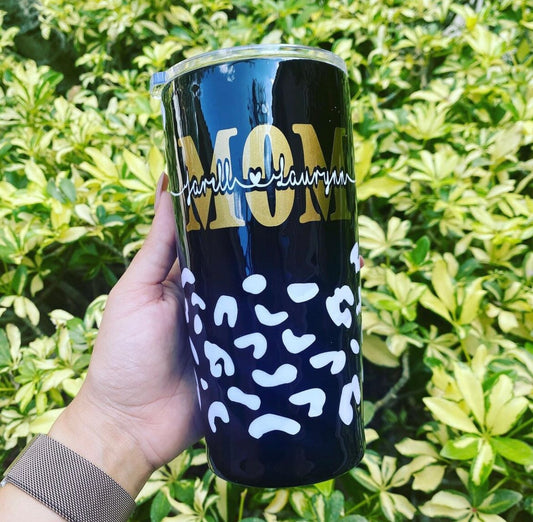 Leopard Mom Tumbler Stainless Steel Tumbler Personalize It By Belle