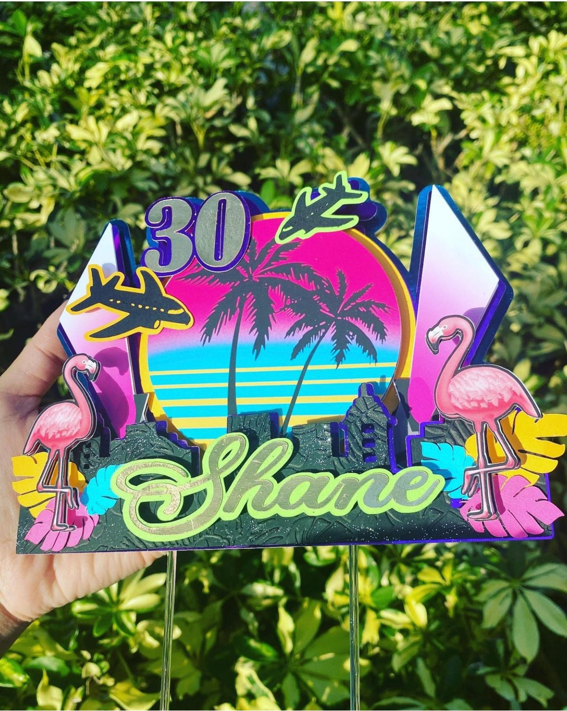 MIAMI Vice 3D Cake Topper Party Supplies Personalize It By Belle