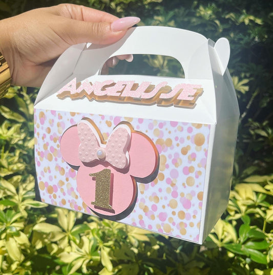Minnie Mouse Full Size Blush Treat Boxes Party Supplies Personalize It By Belle