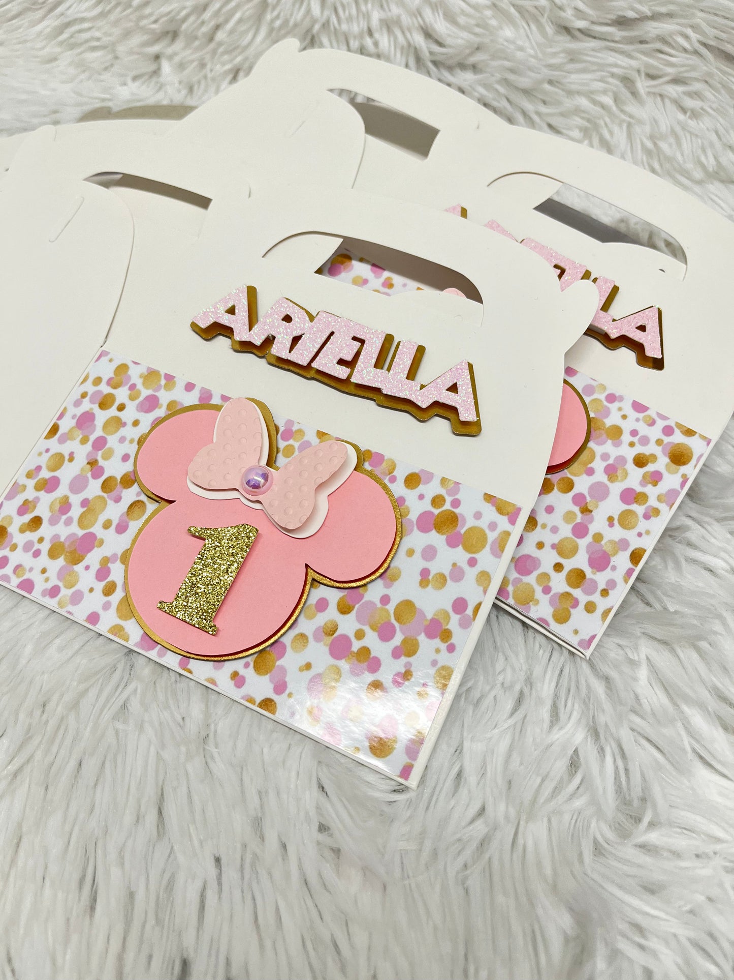 Minnie Mouse Full Size Blush Treat Boxes Party Supplies Personalize It By Belle