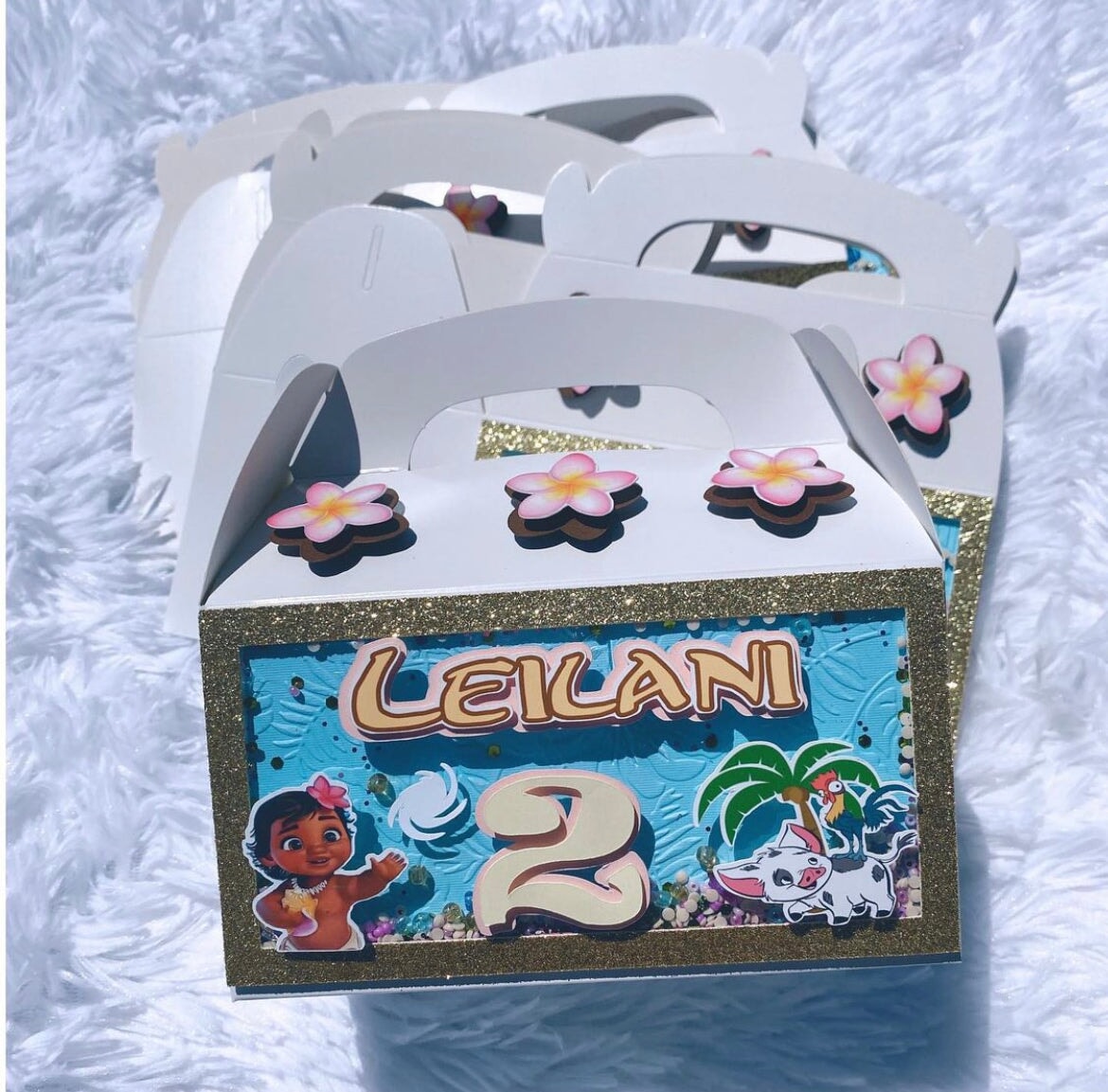 MOANA Party Treat Favor Boxes Party Supplies Personalize It By Belle