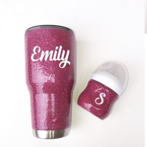 Mommy & Me Collection: Tumbler & Bottle Set Stainless Steel Tumbler Personalize It By Belle