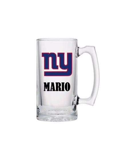 New York Giant Glass Mug Beer Mug Glass Personalize It By Belle, LLC