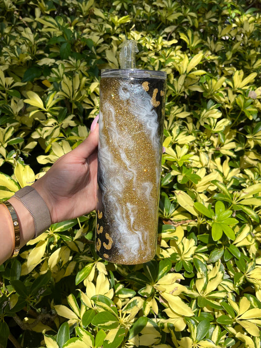 Oro Leopard Tumbler Tumblers Personalize It By Belle, LLC