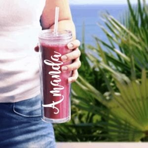 Personalized Clear Skinny Tumbler Plastic Tumbler Personalize It By Belle