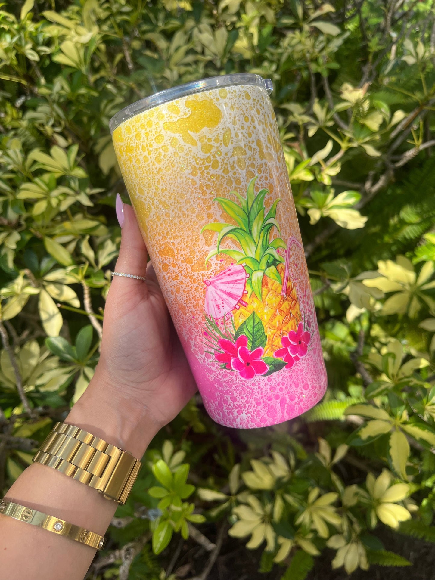 Pineapple Summer Splash Tumbler Stainless Steel Tumbler Personalize It By Belle