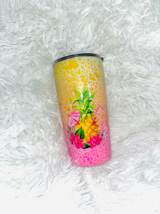 Pineapple Summer Splash Tumbler Stainless Steel Tumbler Personalize It By Belle